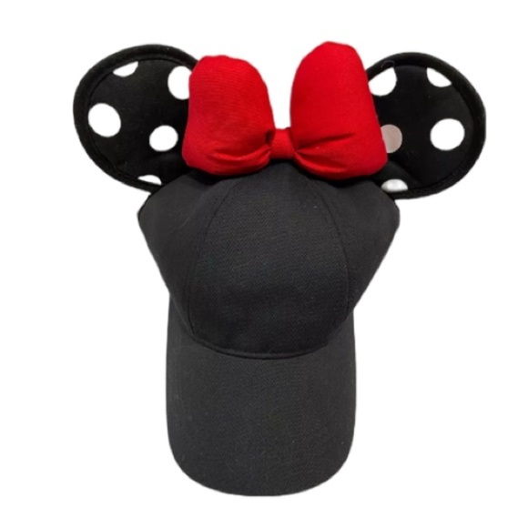 Disney Parks Minnie Mouse BIG EARS Polka Dot Adult Baseball Cap - Picture 1 of 7